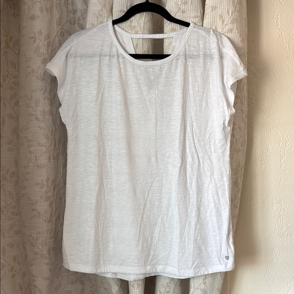 Apana White Relaxed Short Sleeve Women’s Exercise Tee